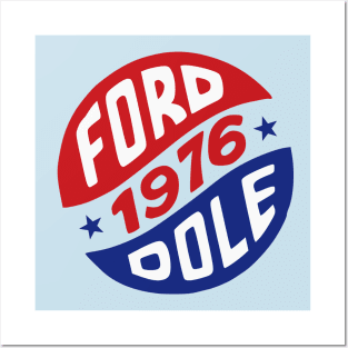 Gerald Ford and Bob Dole 1976 Presidential Campaign Button Posters and Art